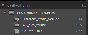 Lightroom plug-in find similar files - three collections
